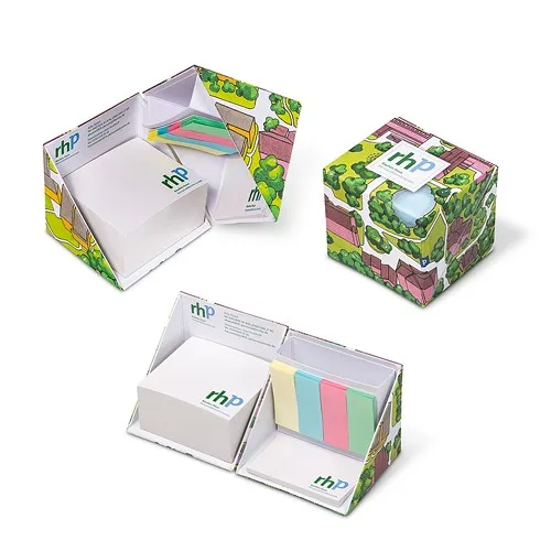 Set de bureau cube pliable écologique en papier recyclé
