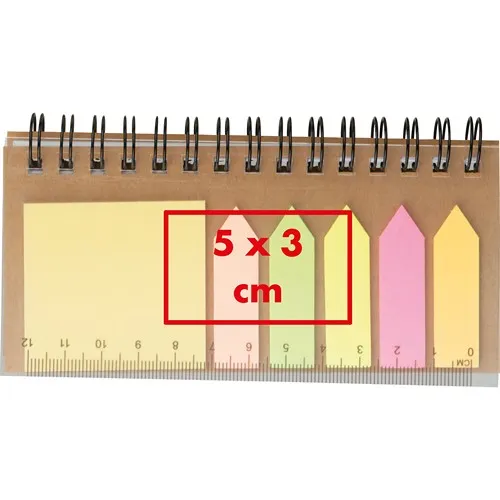 Set de notes adhésives avec bloc-notes à spirales ZOE