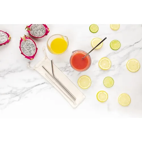 Set de pailles en acier inoxydable