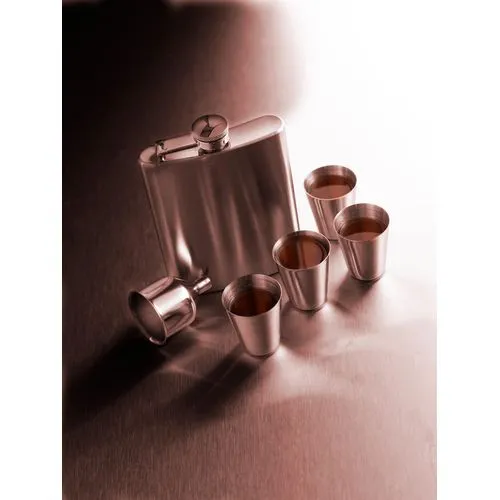 Set flasque et verres en acier noxydable  Brittany