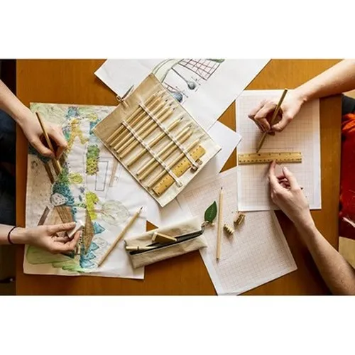 Set scolaire, trousse, crayon, stylo bille, règle, gomme et taille-crayon | Landon