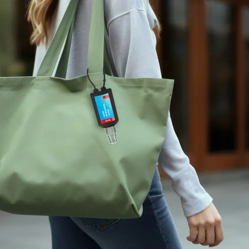 Spray de nettoyage des mains, Bumper de 50 ml, black, Body Label  (R-PET)