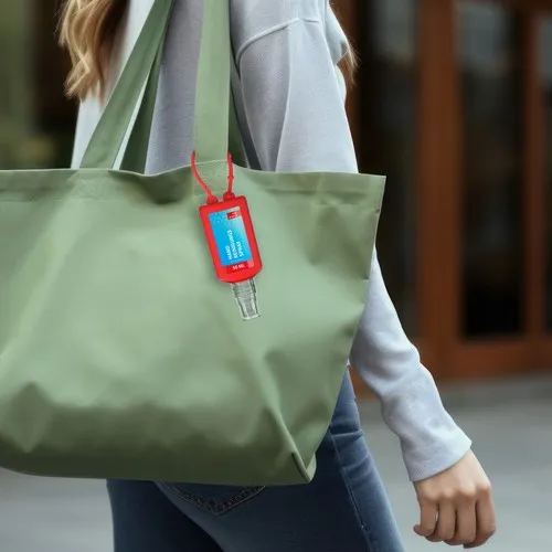 Spray de nettoyage des mains, Bumper de 50 ml, rouge, Body Label  (R-PET)