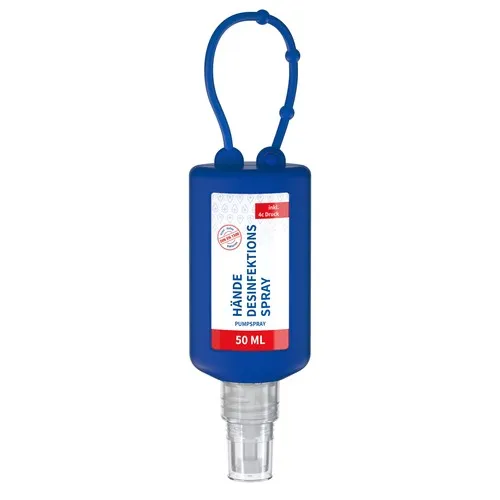 Spray désinfectant pour les mains,Bumper de 50 ml, bleu, Body Label  (R-PET)
