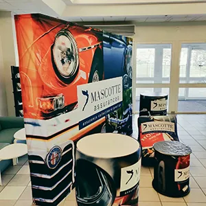 Objet publicitaire stand parapluie personnalisable.