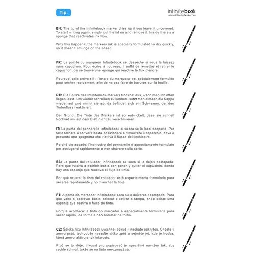 STARTER KIT INFINITEBOOK. Kit « Infinitebook » à couverture rigide, 1 kit de nettoyage, 1 marqueur et 1 porte-stylo à bille