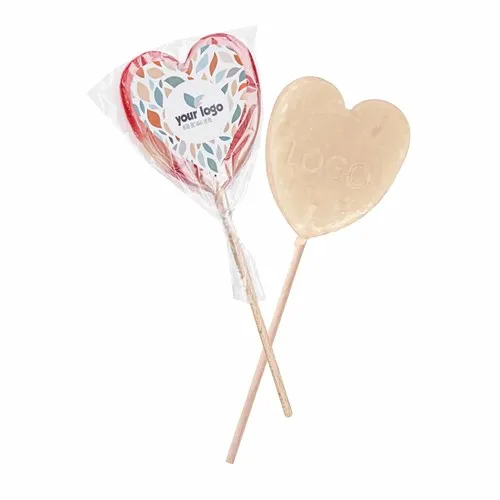 SUCETTE AUX FRUITS AVEC LOGO EN FORME DE CŒUR