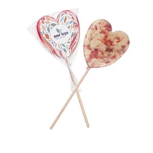 SUCETTE AUX FRUITS AVEC LOGOPOP PLUS EN FORME DE CŒUR