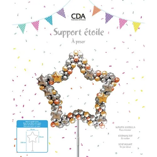 Support à ballons étoile H 150 cm avec lest water bag