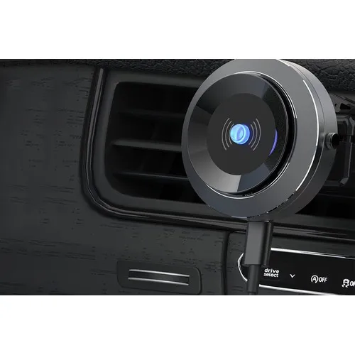 Support Téléphone avec Aspiration Automatique et Chargeur Sans Fil