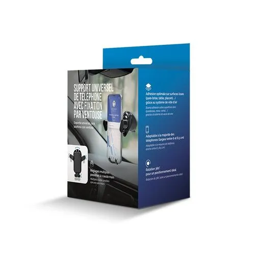 SUPPORT UNIVERSEL DE TELEPHONE AVEC FIXATION PAR VENTOUSE