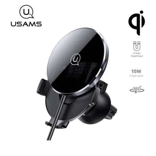 Support vehicule grille aeration Usams avec chargeur à induction - CD164