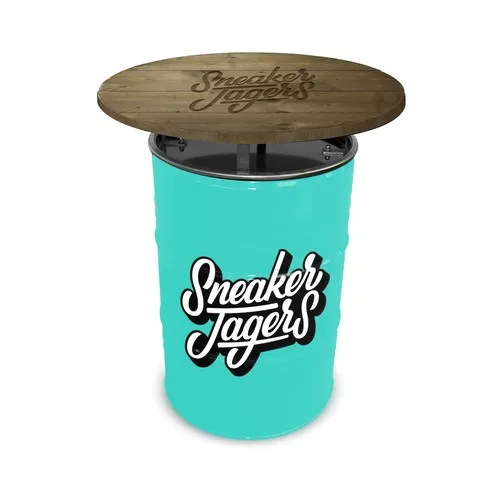 Table Baril RAL avec Plateau Barnwood