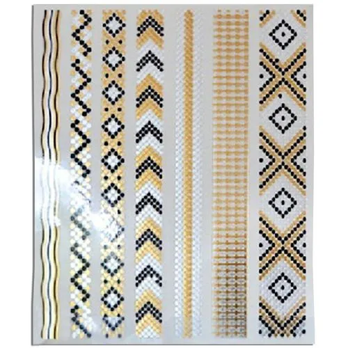 Tatouage temporaire promotionnel avec effet métallique en or ou en argent 50x25mm