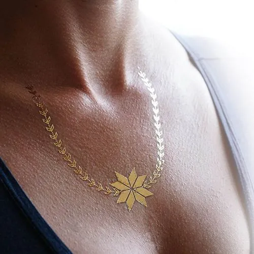 Tatouage temporaire promotionnel avec effet métallique en or ou en argent 90x60mm