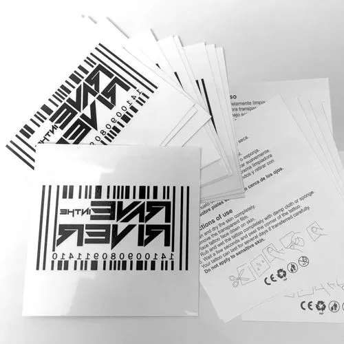 Tatouage temporaire promotionnel avec impression offset en couleur 40x40mm