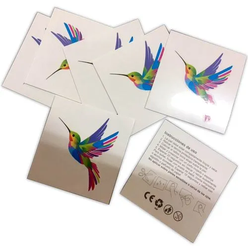 Tatouage temporaire promotionnel avec impression offset en couleur 50x50mm