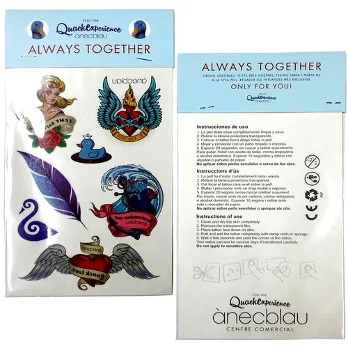 Tatouage temporaire promotionnel avec impression offset en couleur 50x50mm