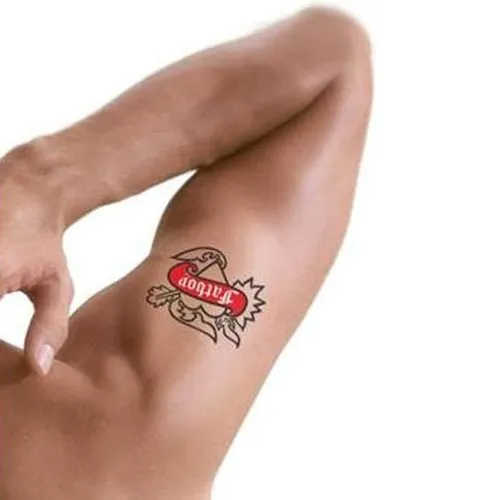 Tatouage temporaire promotionnel avec impression offset en couleur 50x50mm