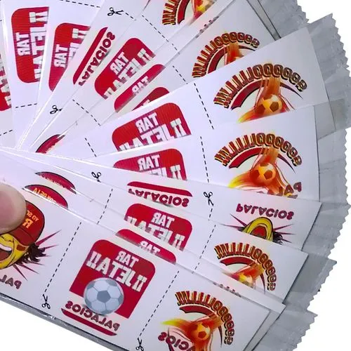 Tatouage temporaire promotionnel avec impression offset en couleur 75x75mm