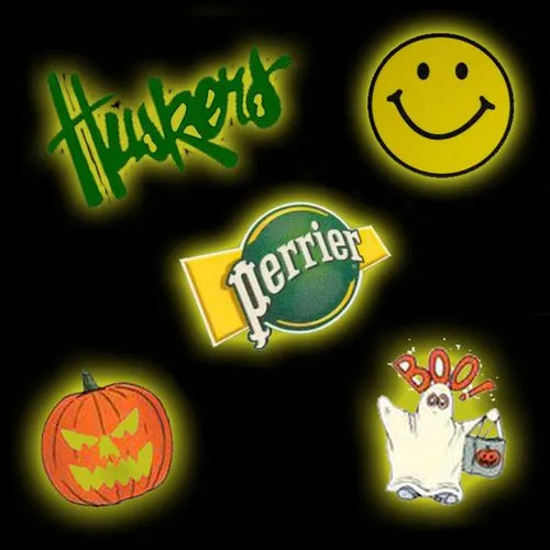 Tatouage temporaire promotionnel Glow in the Dark ou luminescent 70x70mm