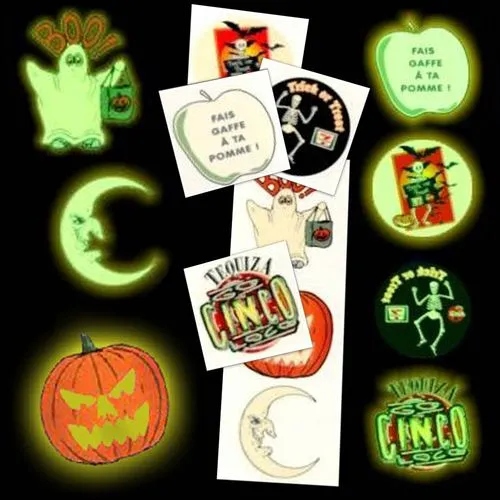 Tatouage temporaire promotionnel Glow in the Dark ou luminescent 70x70mm