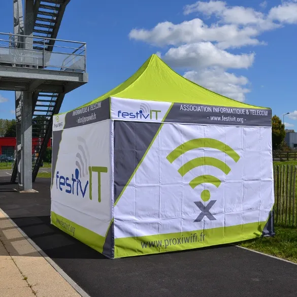 Tente pliante aluminium personnalisée pour événements professionnels