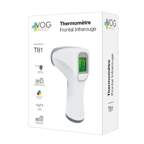 Thermomètre frontal infrarouge avec affichage à led Vog Protect