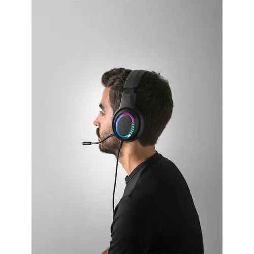Thorne Headset RGB. Écouteurs gaming avec câble de 2 m, microphone et lumières LED RVB en ABS