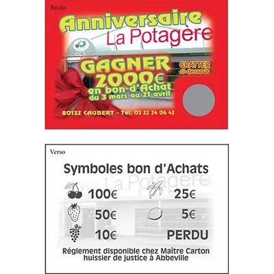 Tickets Cartes à Gratter