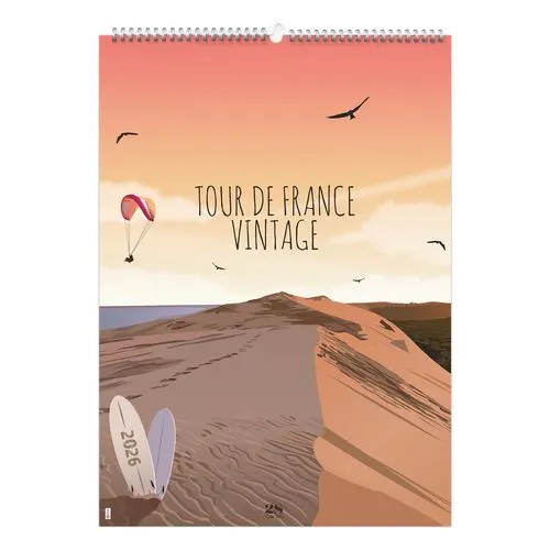 TOUR DE FRANCE VINTAGE 2026 - 6 FEUILLETS - RELIURE BAGUETTE - MARQUAGE 1 COULEUR