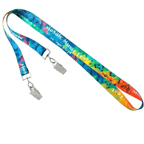 Tours de cou en satin avec double attache - Impression quadrichromie