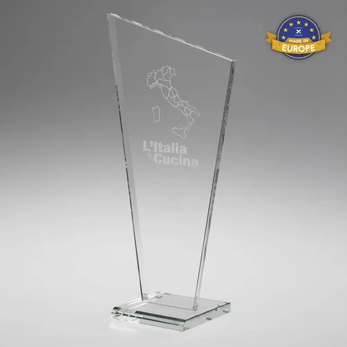 Trophée en verre PISA personnalisable