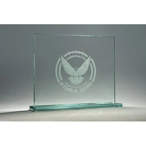 Trophée rectangulaire horizontale en verre personnalisable