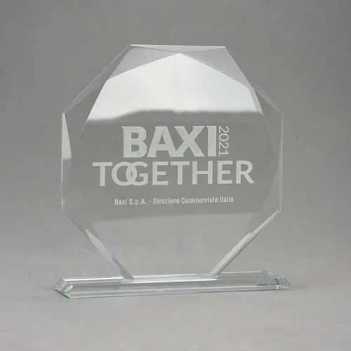 Trophée rond en verre personnalisable