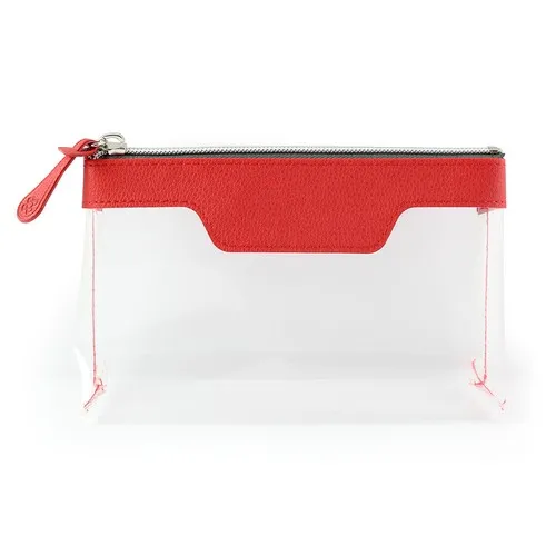 Trousse zippée transparente 185 x 120 x 60 mm en PU