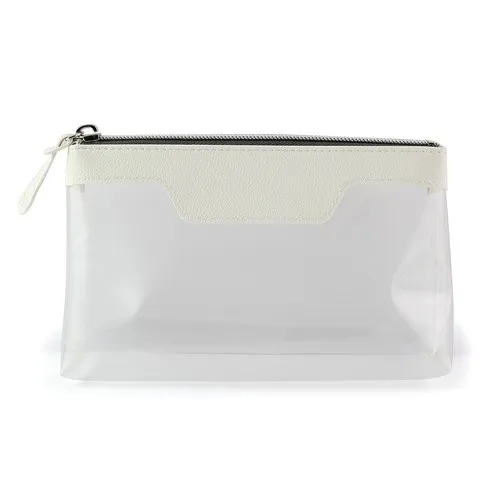 Trousse zippée transparente 185 x 120 x 60 mm en PU