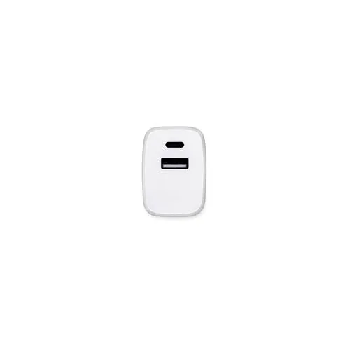 WEGENER. Adaptateur secteur avec port USB-A 18W et USB-C 20W en ABS recyclé (100 % rABS)